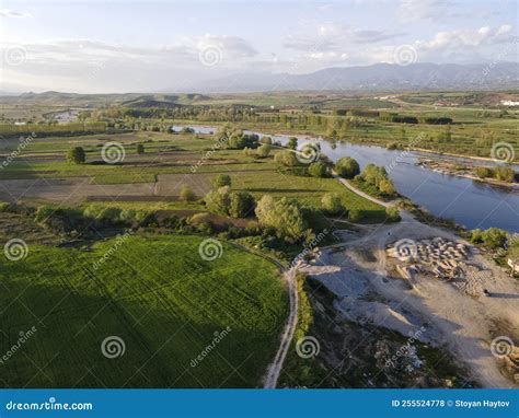 Aerial View Of Struma River Bulgaria Stock Photo Image Of Rural