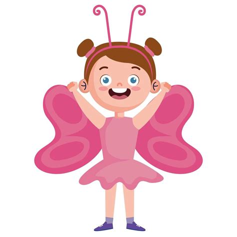 Girl With Butterfly Costume 4223484 Vector Art At Vecteezy