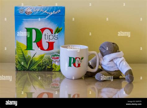 PG Tips tea bags with PG Mug and PG Monkey Stock Photo - Alamy