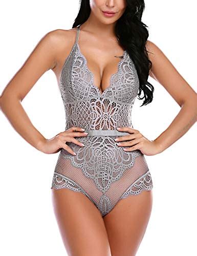 Wearella Women Lingerie One Piece Babydoll Lace Teddy Snap Crotch