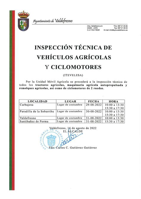 INSPECCIÓN TÉCNICA DE VEHICULOS AGRICOLAS Y CICLOMOTORES 2022