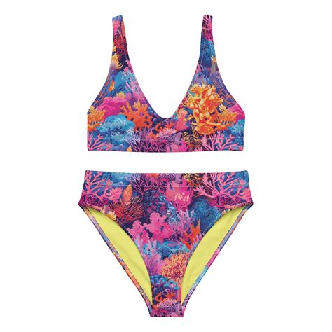 Fire Corals Scuba Bikini High Waisted Set The Dive Compass
