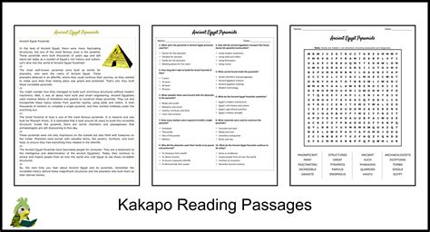 Ancient Egypt Pyramids Reading Comprehension and Word Search | Teaching Resources