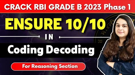 How To Score 1010 In Coding Decoding For Rbi Grade B 2023 Phase 1 I