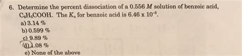 Solved Determine The Percent Dissociation Of A M Chegg