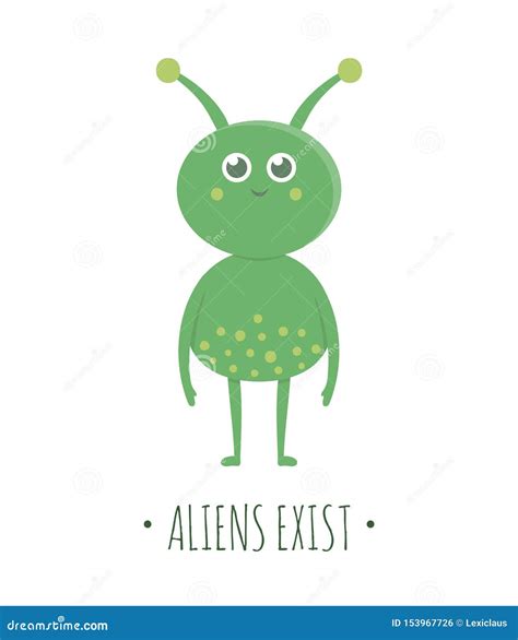 Vector Alien Illustration For Children Stock Vector Illustration Of