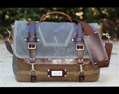 Waxed Canvas Messenger Bag Laptop Bag Handmade by Alex M - Etsy