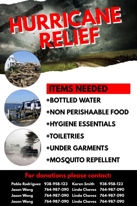 Hurricane Relief Flyer Template Postermywall