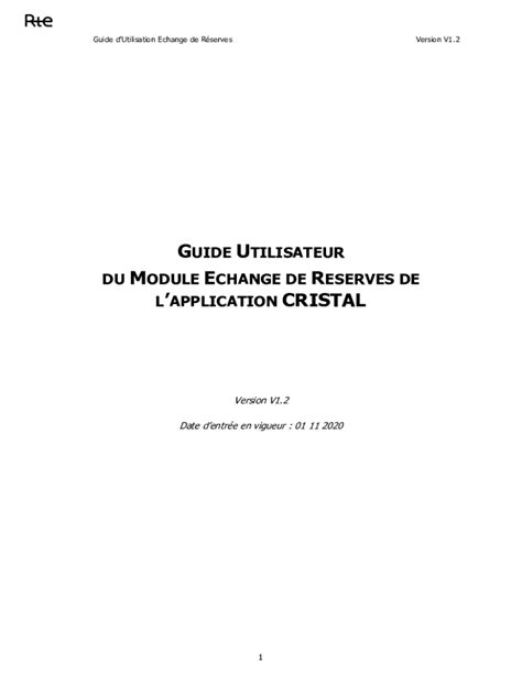 Remplissable En Ligne Guide DUtilisation Echange De Rserves Fax Email