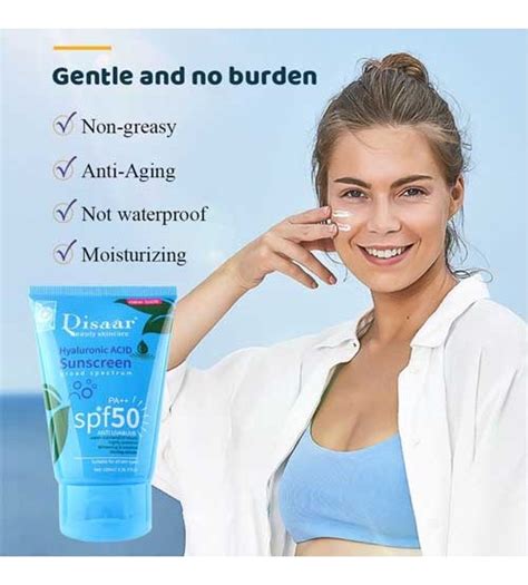 Disaar Hyaluronic Acid Facial Body Sunscreen Whitening Sun Cream Spf