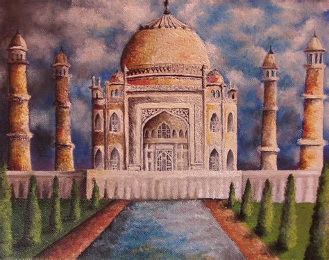 It S A Painting Of The Beautiful Taj Mahal It Has Bright And A Lot Of