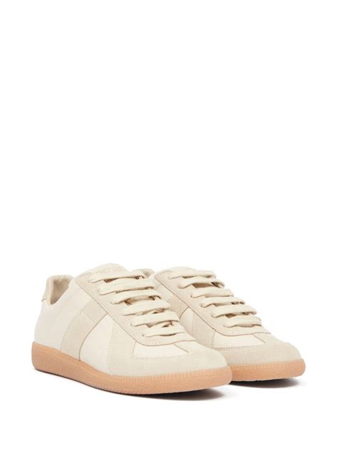 Maison Margiela Replica Low Top Leather Sneakers Neutrals Farfetch