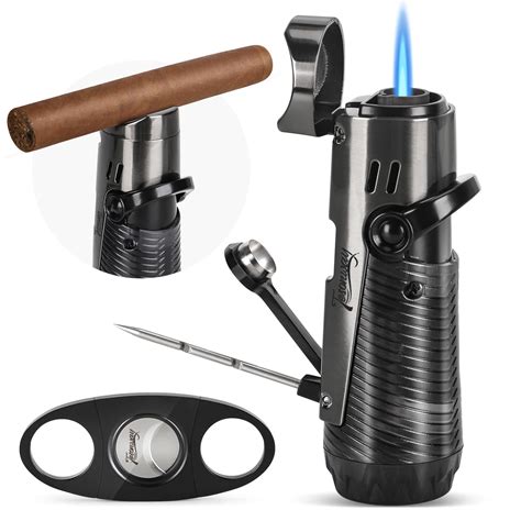 Snapklik.com : Tesonway Cigar Lighter, Windproof Refillable Butane ...