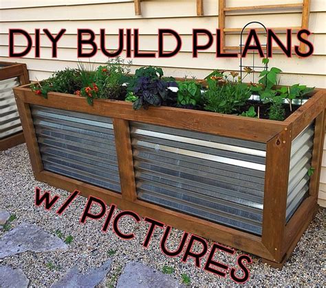 Corrugated Raised Planter Box Diy Build Plans Custom Designs Etsy