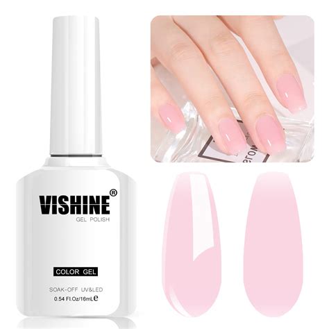Amazon Vishime Nude Pink Gel Polish Jelly Gel Nail Polish Crystal Pink Translucent Soak
