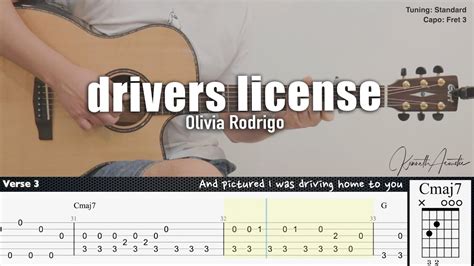 Drivers License Olivia Rodrigo Fingerstyle Guitar TAB Chords