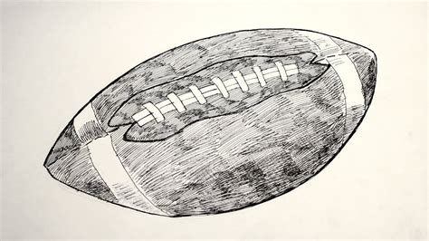 How To Draw A Rugby Ball Pen Sketch Drawing Rugby Ball Using Pen