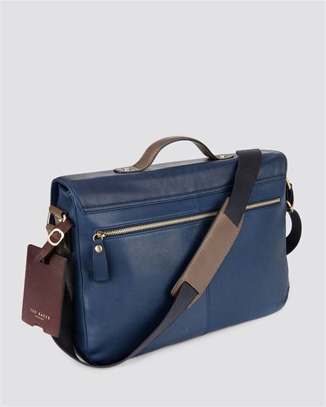 Lyst Ted Baker Kort Leather Messenger Bag In Blue For Men