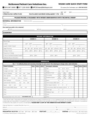 Mckesson Wound Care Order Form Fill And Sign Printable Template Online