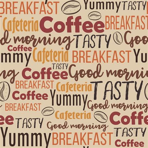 Word Cloud With Different Text Related To Coffee Menu Seamless Pattern