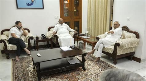 Bihar Cm Nitish Kumar Meets Kharge And Rahul Gandhi Discusses Road Map