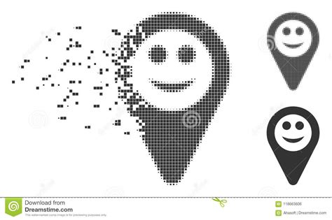 Icono De Semitono Disuelto De La Sonrisa Del Marcador Del Mapa Del