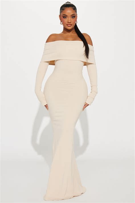 Nayeli Snatched Maxi Dress Cream Fashion Nova Dresses Fashion Nova