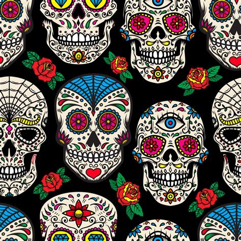 Sugar Skull Background Pattern