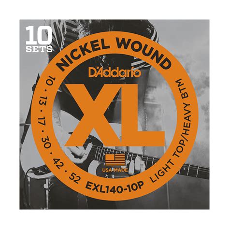 D Addario XL Nickel Wound Electric Guitar String Set 10 52 L