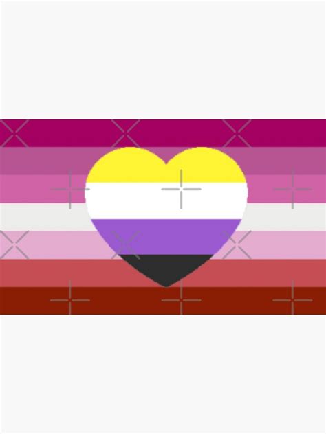 Lesbian Pride Flag With Non Binary Heart Photographic Print For Sale