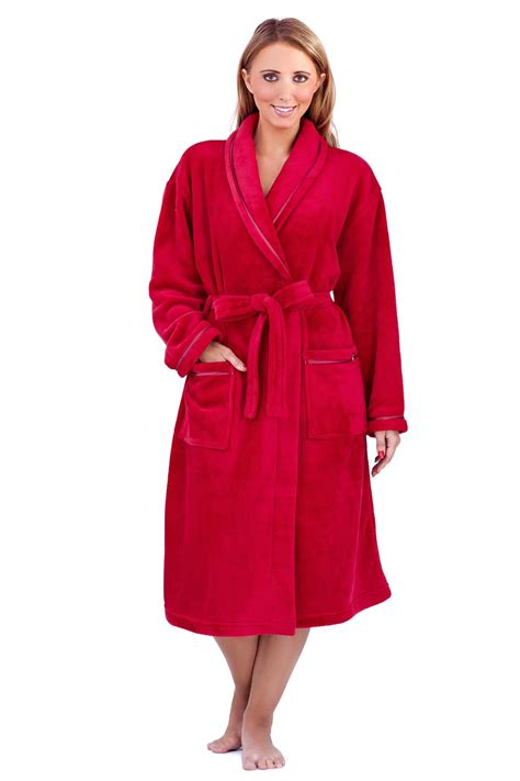 Ladies Womens Luxury Soft Plain Fleece Towelling Bath Robe Kimono