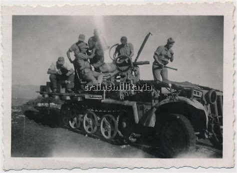 Orig Foto Sd Kfz 10 5 Halbkette m 2 cm Flak Geschütz auf Insel KOS