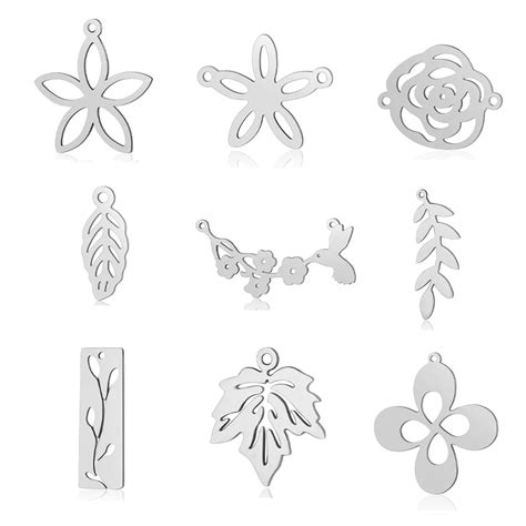 Pz Lotto Flower Leaf Charms Fai Da Te All Ingrosso Connettori Per