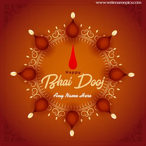 Happy Bhai Dooj Wishes Greeting Card Pic Free Edit