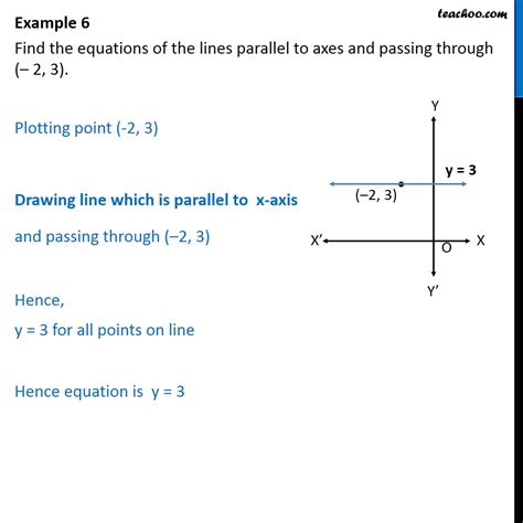 Example 6 Find Equations Of Lines Parallel To Axes Passing