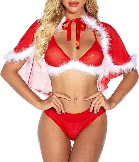 Weihnachts Rote Dessous Set Weihnachten Damen Sexy Reizw Sche Christmas