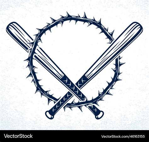 Baseball bats crossed criminal gang logo or sign Vector Image