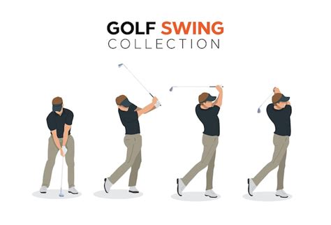 Premium Vector | Golf swing collection illustration