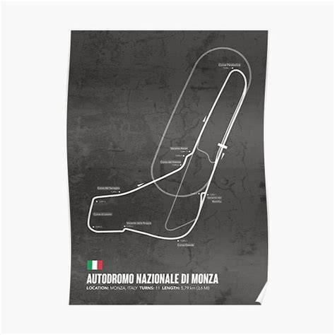 Monza Circuit -Racetrack Map Premium Matte Vertical Poster sold by ...