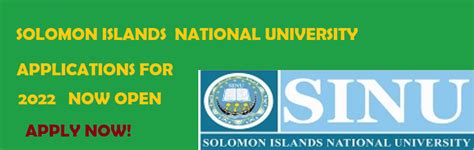 Solomon Islands National University Sinu Calls For Applications For