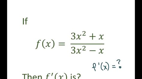 Find The Derivative With The Quotient Rule Youtube