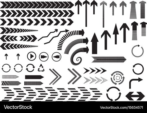 Set Of Black Arrows On White Background Royalty Free Vector