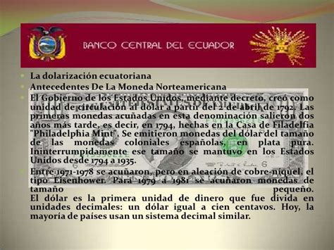 La Dolarización En El Ecuador Eli