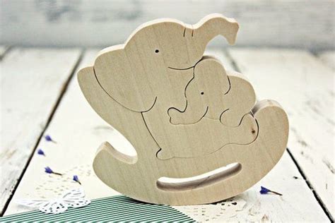 Puzzle Holz Elefant Elefant Familie Holztiere Spielzeug