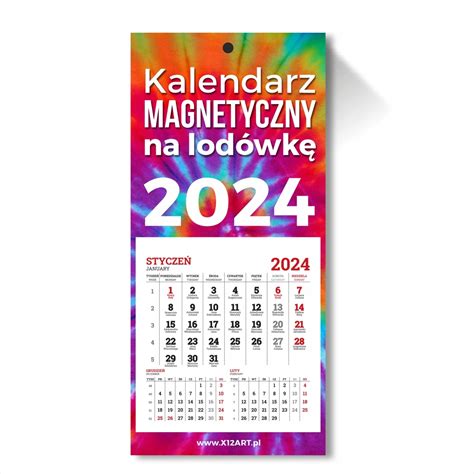 KALENDARZE JEDNODZIELNE MAGNETYCZNE NA LODÓWKĘ 2024 PROJEKT 250