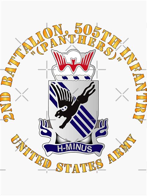 2nd Bn 505th Infantry Regiment Panthers DUI X 300 Sticker For