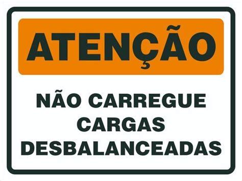 Placa Não Carregue Cargas Desbalanceadas Empilhadeira Afonso