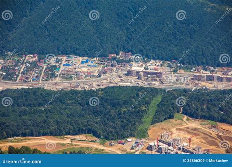 Top View Of Krasnaya Polyana Sochi Russia Stock Image Image Of