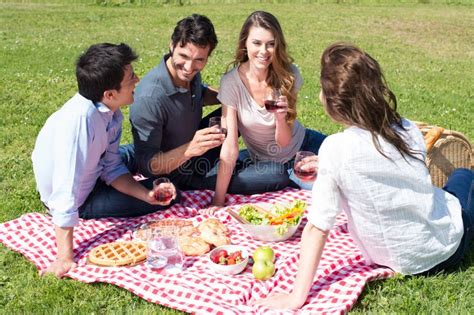 Picnic With Friends At Park Stock Image Image Of Picnic Latin 32226579