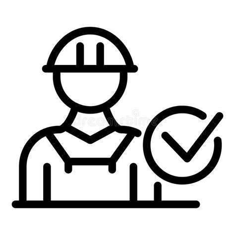 Engineer Icon Outline Style Stock Vector Illustration Of Male